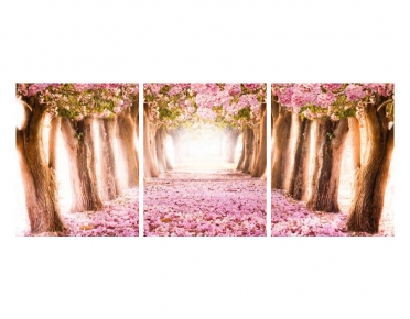 تابلوه مودرن - اشجار- 3 قطع  خشب - 50x120