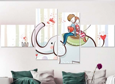 تابلوه مودرن- 4 قطع- love - 140*70