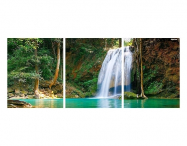 تابلوه مودرن - منظر طبيعي- 3 قطع  خشب - 50x120