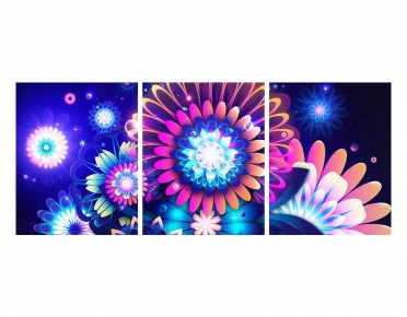 تابلوه مودرن - فن- 3 قطع  خشب - 50x120