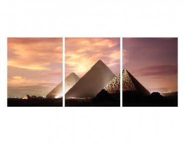 تابلوه مودرن - اهرامات - 3 قطع  خشب - 50x120