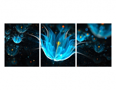 تابلوه مودرن - فن- 3 قطع  خشب - 50x120