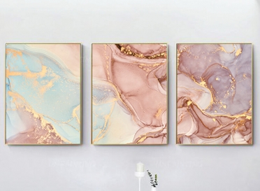 تابلوه زجاج - رخامي - 3 قطع - 120×60