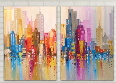 تابلوه مودرن - فن رسم ابراج- 2 قطعة - 100*70