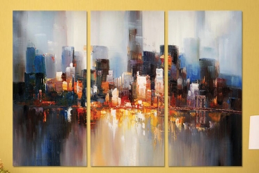 تابلوه مودرن - رسم ابراج - 3 قطع - 100*70