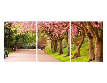 تابلوه مودرن -اشجار- 3 قطع  خشب - 50x120
