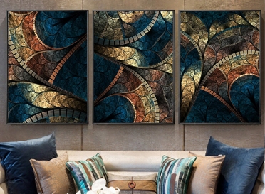 تابلوه زجاج - 3 قطع - 120×60
